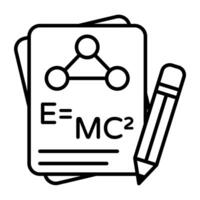 A icon linear design of energy formula vector