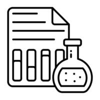 Premium linear icon of lab report vector
