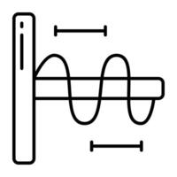An icon linear design of wavelength chart vector