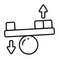 A unique linear design icon of seesaw vector