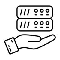 A linear icon linear design of giving server vector