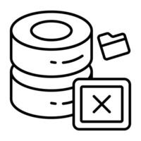 An icon of delete server vector