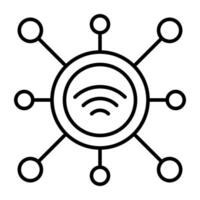 Modern linear design icon of wifi network vector