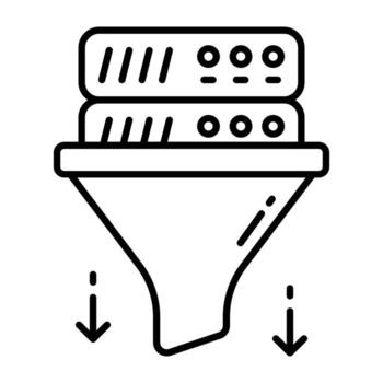 conceptual lineal lineal diseño icono de servidor filtración vector