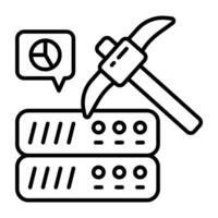 Conceptual linear linear design icon of server mining vector