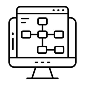 conceptual línea icono de web jerarquía vector