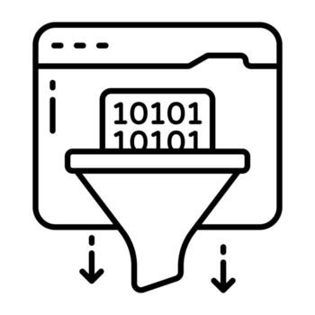 Conceptual linear linear design icon of data filtration vector