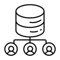 An icon linear design of database users vector