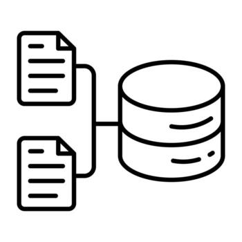 A linear linear design icon of database files vector