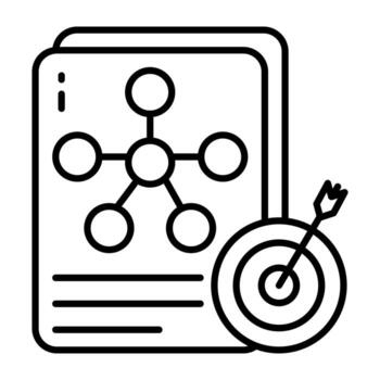 Trendy linear design icon of target document vector