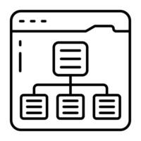 Conceptual linear icon of web hierarchy vector