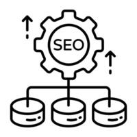 A linear design icon of Seo network vector