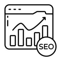 Modern linear icon of seo analytics vector