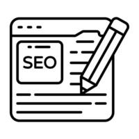 Trendy linear design icon of web writing vector