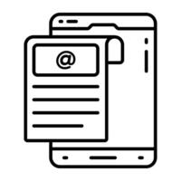 Editable linear design icon of mobile file vector