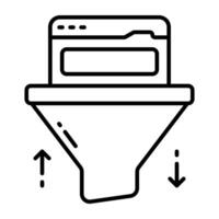 Modern linear design icon of web filtration vector