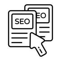Conceptual line icon of search engine optimization vector