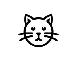 Dynamic Minimalist cat face icon illustration vector