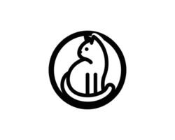 Minimalist circular cat logo design minimalist vector