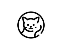 Adorable feline portrait illustration minimalist style vector