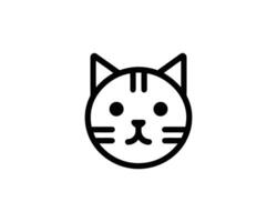 Minimalist cat face icon design vector