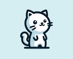 Adorable standing cat illustration with playful design vector