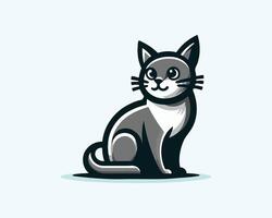 Playful feline mascot sleek illustration of a cartoon cat vector