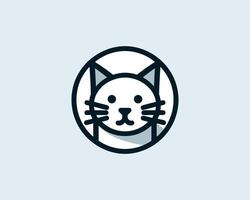 Minimalist cat portrait sleek icon for modern design vector
