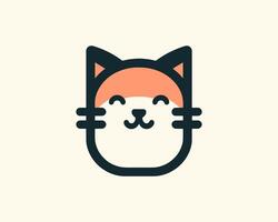 Minimalist cat icon a whimsical design for modern branding vector