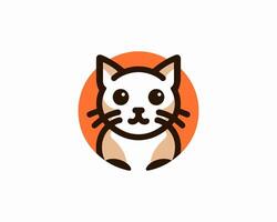 Cute cartoon cat character illustration for mascot design vector