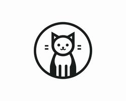 Minimalist cat icon illustration in geometric style vector