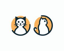 Minimalist cats stylized icons for pet related branding vector