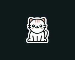 Kawaii kitten graphic charming feline icon with playful appeal vector