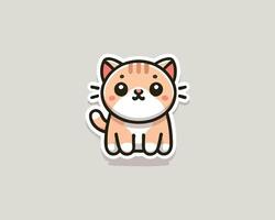 Kawaii cat character illustration for stickers and design vector