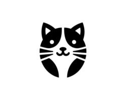Stylized black cat face icon design for minimalist branding vector