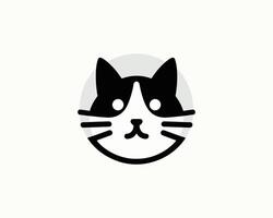 Minimalist tuxedo cat icon illustration vector