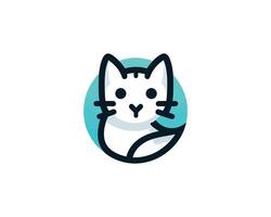 Adorable feline graphic icon in modern cartoon style vector