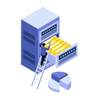 Data storage and management illustration vector