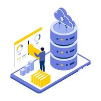 Cloud computing and data storage illustration vector