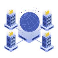 illustration of global data network vector