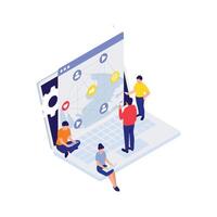 People connecting globally through digital social media platforms using mobile devices. vector
