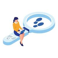 A businessman walks confidently on a red target while talking on the phone, signifying focus and achievement. vector