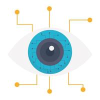 An abstract eye representing artificial vision and advanced digital recognition. vector