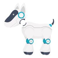 A futuristic robotic pet designed like a dog, blending playfulness with technology. vector