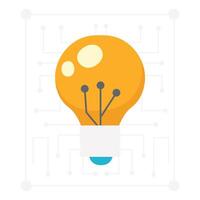 A glowing light bulb connected with tech circuit lines, symbolizing innovation and AI concepts. vector