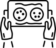 A linear style icon depicting baking cookies vector