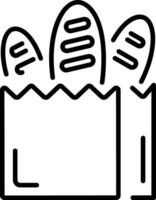 A outline style icon showing bread bag vector