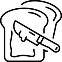 A linear style icon depicting spreading butter vector