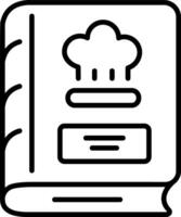 A outline style icon showing recipe book vector