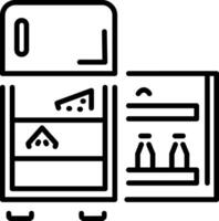 A outline style icon showing refrigerator vector